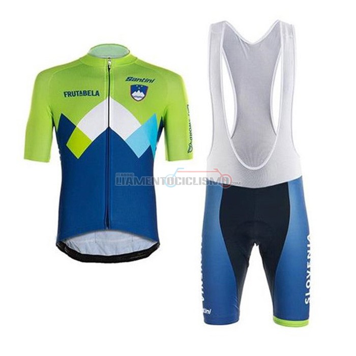 Abbigliamento Ciclismo Slovenia Manica Corta 2020 Verde Blu